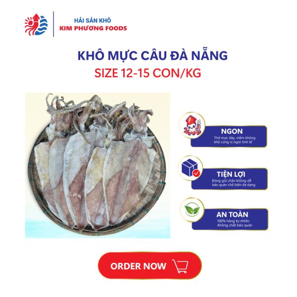 Mực khô câu cao cấp (size 12 - 15 con/kg) | Vị ngọt từ biển khơi, trọn vị cuộc vui