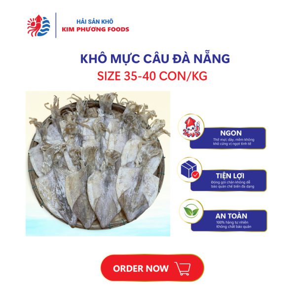 Mực khô Đà Nẵng size 35-40 con/kg | Giá tốt, chất lượng chuẩn đặc sản